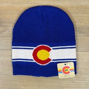 YoColorado NWT Unisex Colorado State Flag Beanie | Blue White Red & Yellow